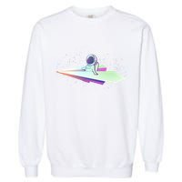 Astronaut Paper Plane Garment-Dyed Sweatshirt