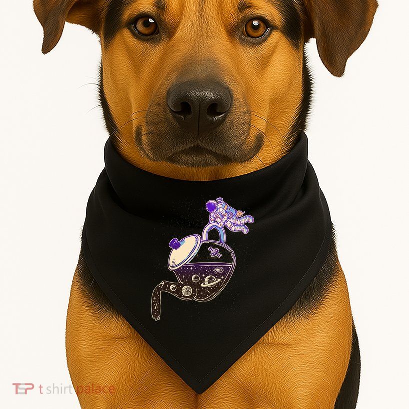 Astronaut Pouring Galaxy Coffee Coffee USA-Made Doggie Bandana