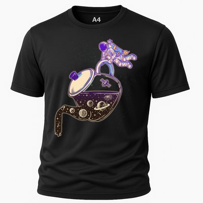 Astronaut Pouring Galaxy Coffee Coffee Performance Shirt
