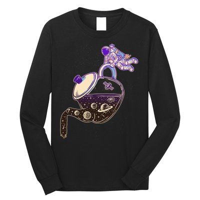 Astronaut Pouring Galaxy Coffee Coffee Long Sleeve Shirt