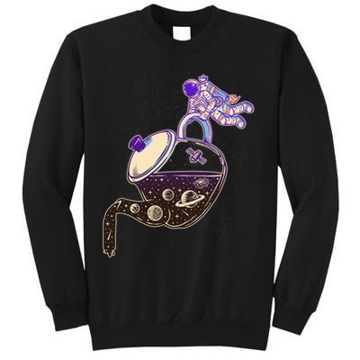 Astronaut Pouring Galaxy Coffee Coffee Sweatshirt