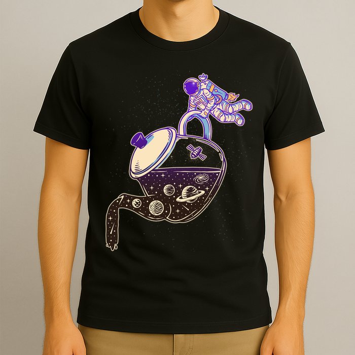 Astronaut Pouring Galaxy Coffee Coffee T-Shirt