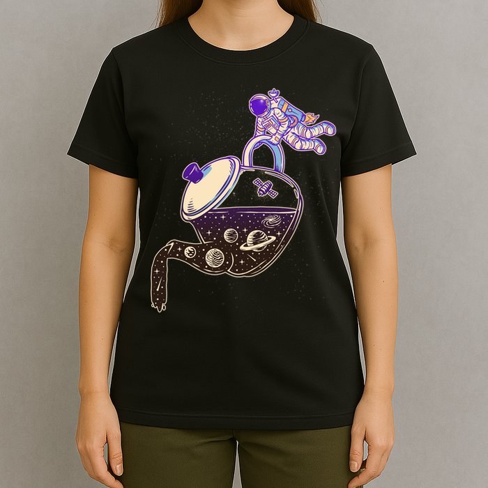 Astronaut Pouring Galaxy Coffee Coffee T-Shirt