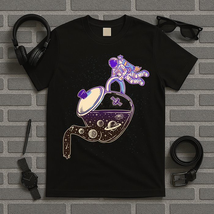 Astronaut Pouring Galaxy Coffee Coffee T-Shirt