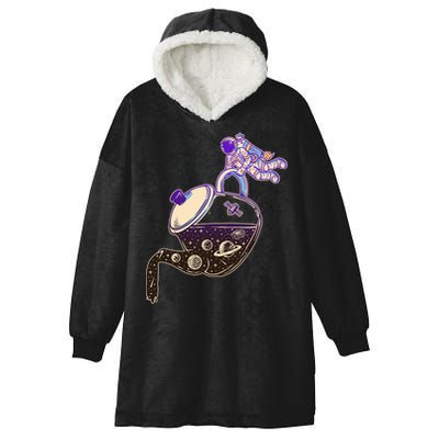 Astronaut Pouring Galaxy Coffee Coffee Hooded Wearable Blanket