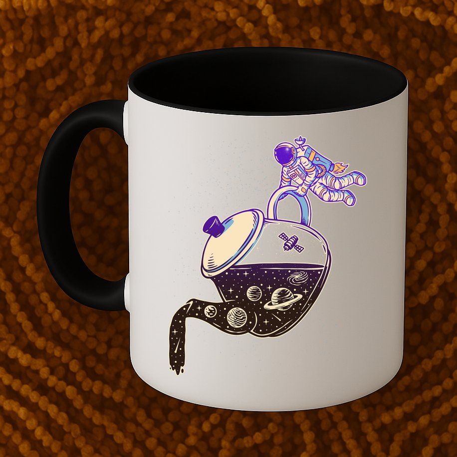 Astronaut Pouring Galaxy Coffee Coffee Mug