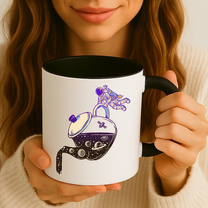 Astronaut Pouring Galaxy Coffee Coffee Mug