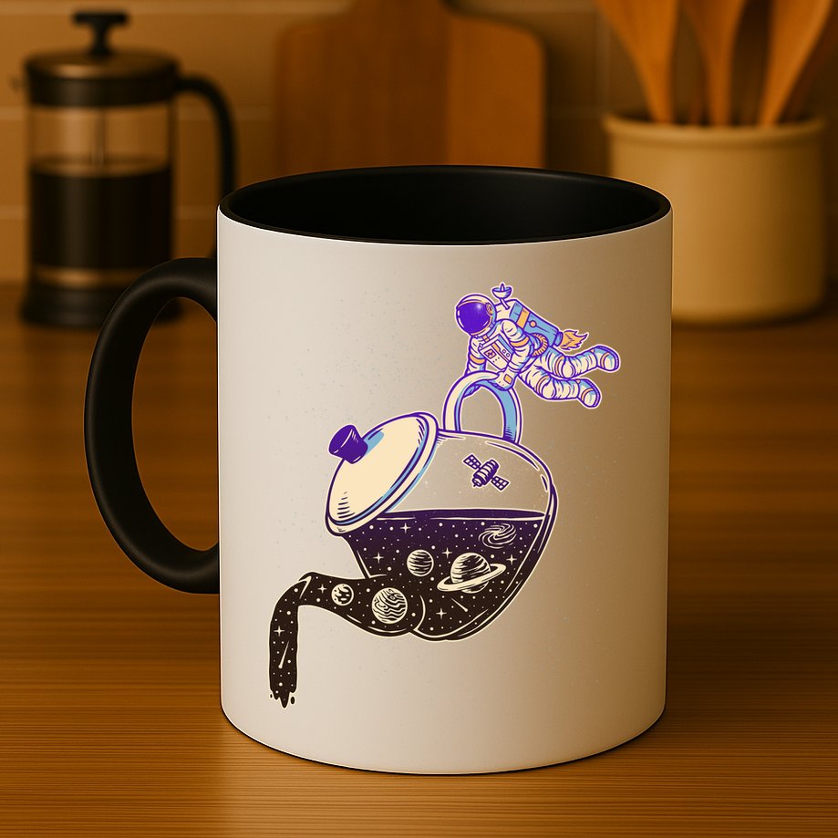Astronaut Pouring Galaxy Coffee Coffee Mug