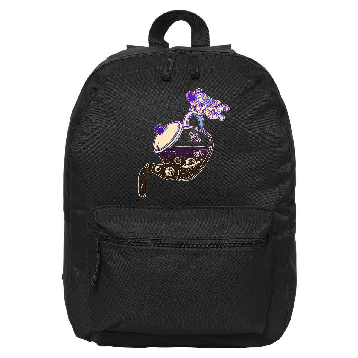 Astronaut Pouring Galaxy Coffee Coffee 16 in Basic Backpack