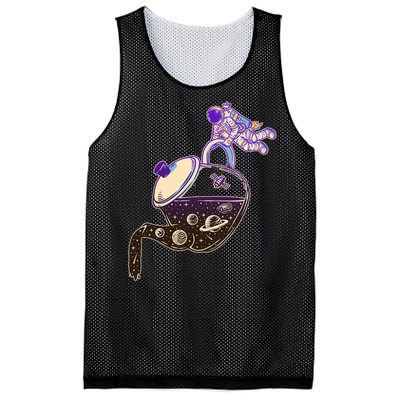 Astronaut Pouring Galaxy Coffee Coffee Mesh Reversible Basketball Jersey Tank