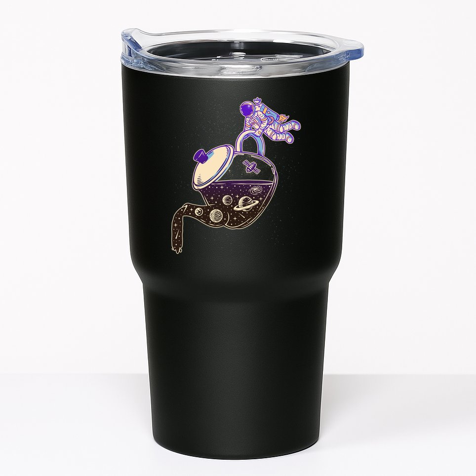 Astronaut Pouring Galaxy Coffee Coffee Tumbler