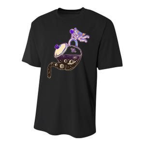 Astronaut Pouring Galaxy Coffee Coffee Youth Performance Sprint T-Shirt