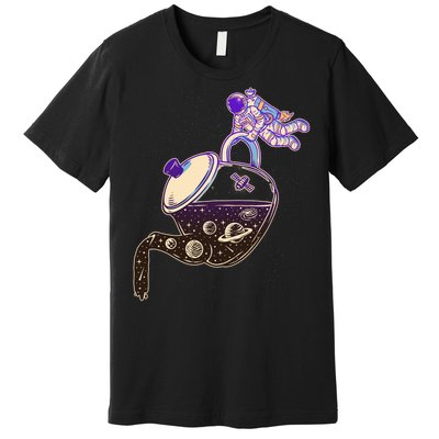 Astronaut Pouring Galaxy Coffee Coffee Premium T-Shirt