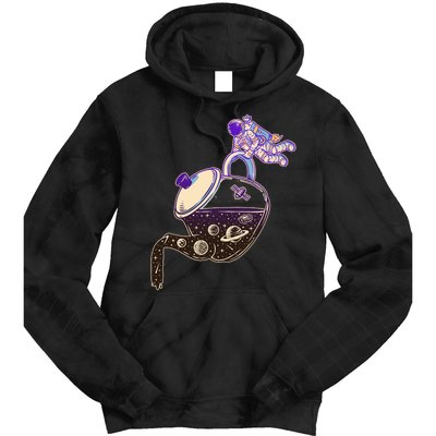 Astronaut Pouring Galaxy Coffee Coffee Tie Dye Hoodie