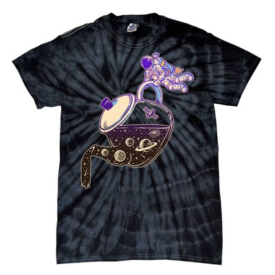 Astronaut Pouring Galaxy Coffee Coffee Tie-Dye T-Shirt