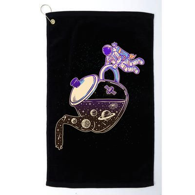 Astronaut Pouring Galaxy Coffee Coffee Golf Towel