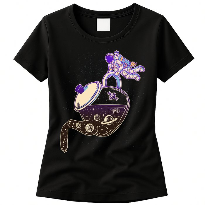 Astronaut Pouring Galaxy Coffee Coffee Womens T-Shirt