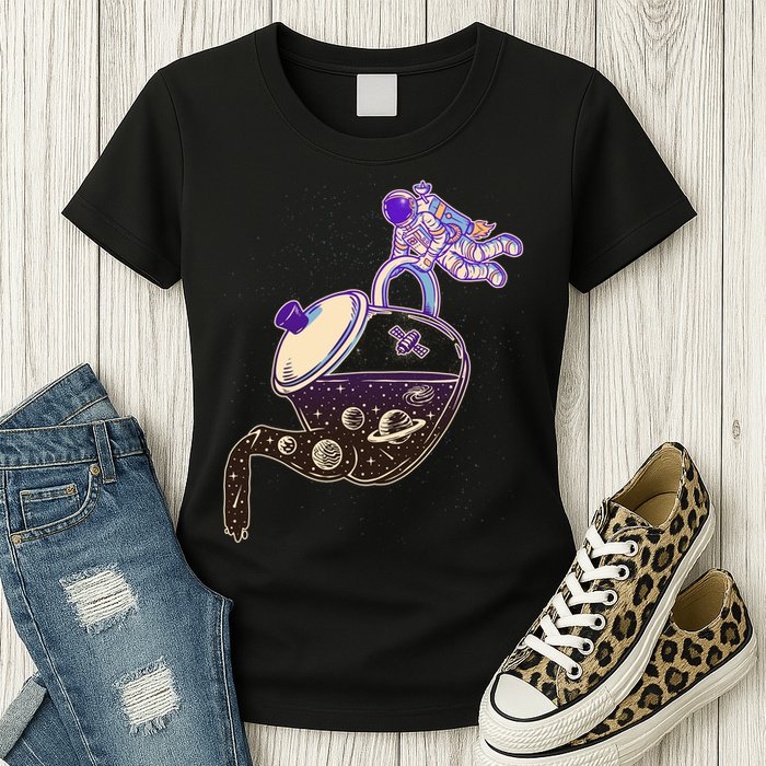 Astronaut Pouring Galaxy Coffee Coffee Womens T-Shirt
