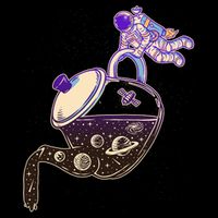 Astronaut Pouring Galaxy Coffee Coffee Womens T-Shirt