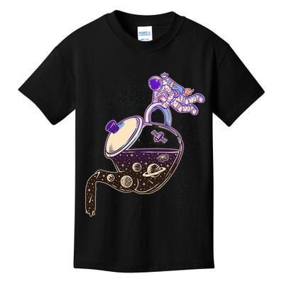 Astronaut Pouring Galaxy Coffee Coffee Kids T-Shirt