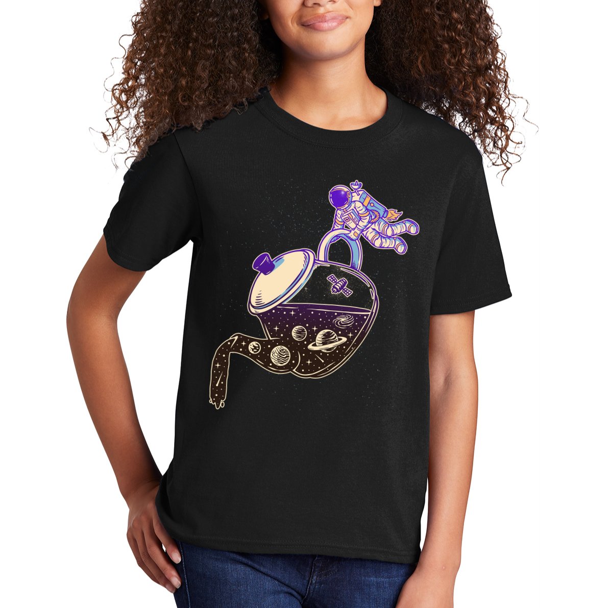 Astronaut Pouring Galaxy Coffee Coffee Kids T-Shirt