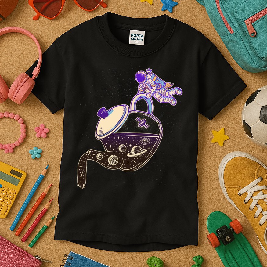 Astronaut Pouring Galaxy Coffee Coffee Kids T-Shirt