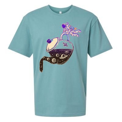 Astronaut Pouring Galaxy Coffee Coffee Sueded Cloud Jersey T-Shirt