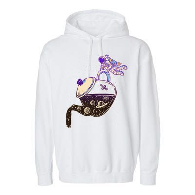 Astronaut Pouring Galaxy Coffee Coffee Garment-Dyed Fleece Hoodie