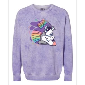 Astronaut Pride Cartoon Colorblast Crewneck Sweatshirt