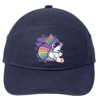 Astronaut Pride Cartoon 7-Panel Snapback Hat