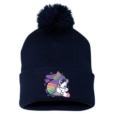 Astronaut Pride Cartoon Pom Pom 12in Knit Beanie