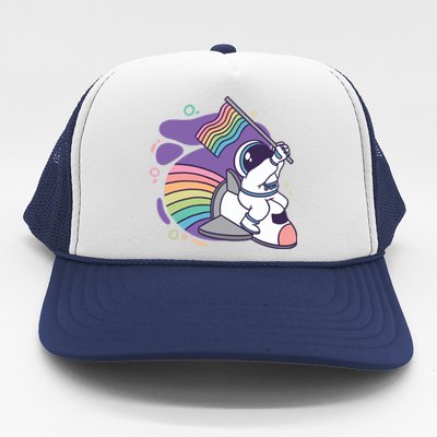 Astronaut Pride Cartoon Trucker Hat