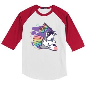 Astronaut Pride Cartoon Kids Colorblock Raglan Jersey