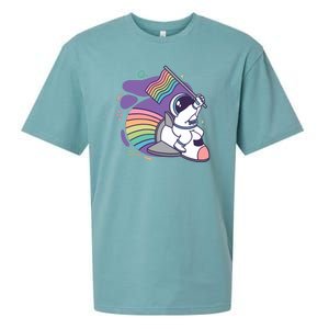 Astronaut Pride Cartoon Sueded Cloud Jersey T-Shirt