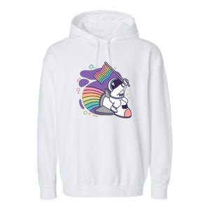 Astronaut Pride Cartoon Garment-Dyed Fleece Hoodie