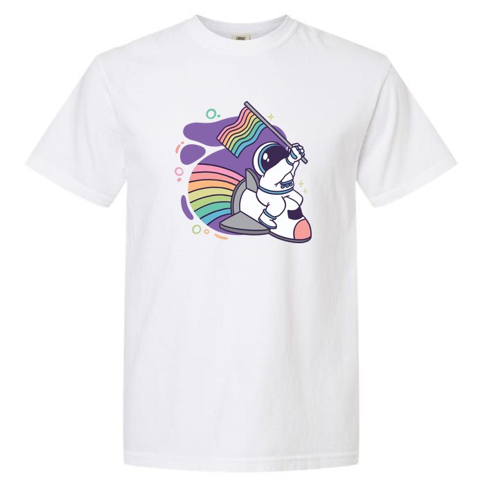 Astronaut Pride Cartoon Garment-Dyed Heavyweight T-Shirt