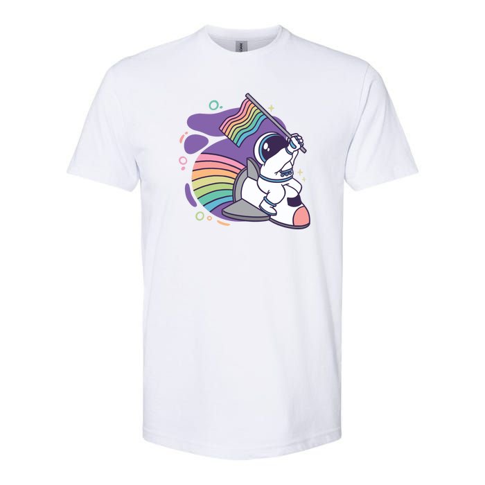 Astronaut Pride Cartoon Softstyle CVC T-Shirt