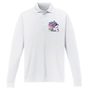 Astronaut Pride Cartoon Performance Long Sleeve Polo