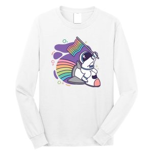 Astronaut Pride Cartoon Long Sleeve Shirt