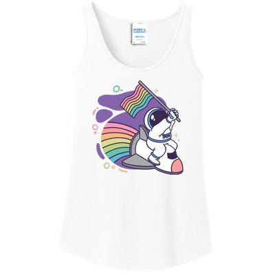 Astronaut Pride Cartoon Ladies Essential Tank