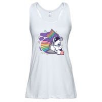 Astronaut Pride Cartoon Ladies Essential Flowy Tank