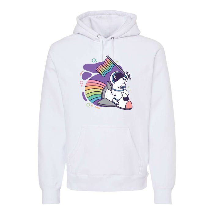 Astronaut Pride Cartoon Premium Hoodie