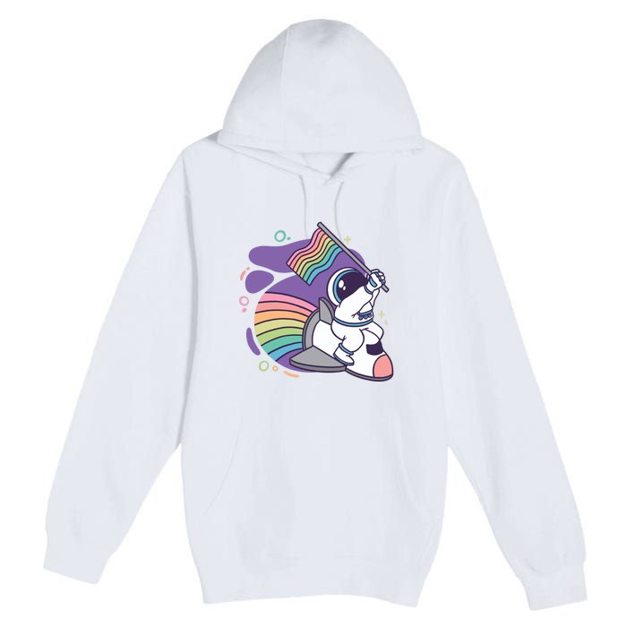 Astronaut Pride Cartoon Premium Pullover Hoodie