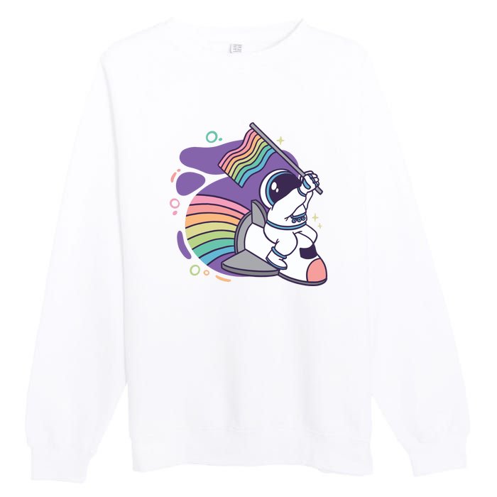 Astronaut Pride Cartoon Premium Crewneck Sweatshirt