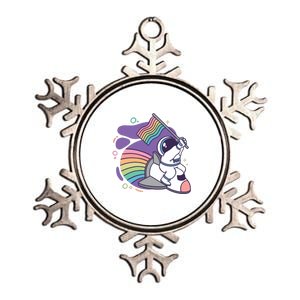 Astronaut Pride Cartoon Metallic Star Ornament