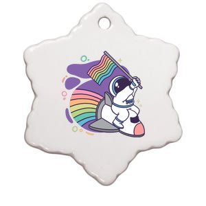 Astronaut Pride Cartoon Ceramic Star Ornament