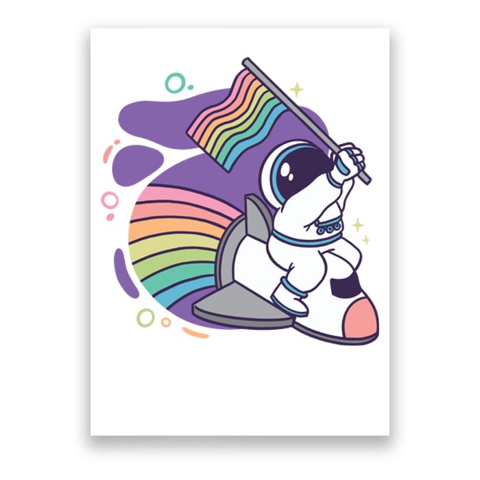 Astronaut Pride Cartoon Poster