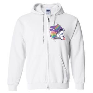 Astronaut Pride Cartoon Full Zip Hoodie