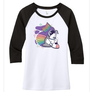 Astronaut Pride Cartoon Women's Tri-Blend 3/4-Sleeve Raglan Shirt