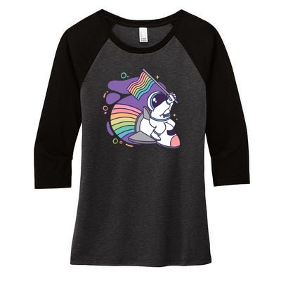 Astronaut Pride Cartoon Women's Tri-Blend 3/4-Sleeve Raglan Shirt